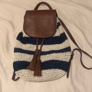 Jack Rogers woven straw backpack